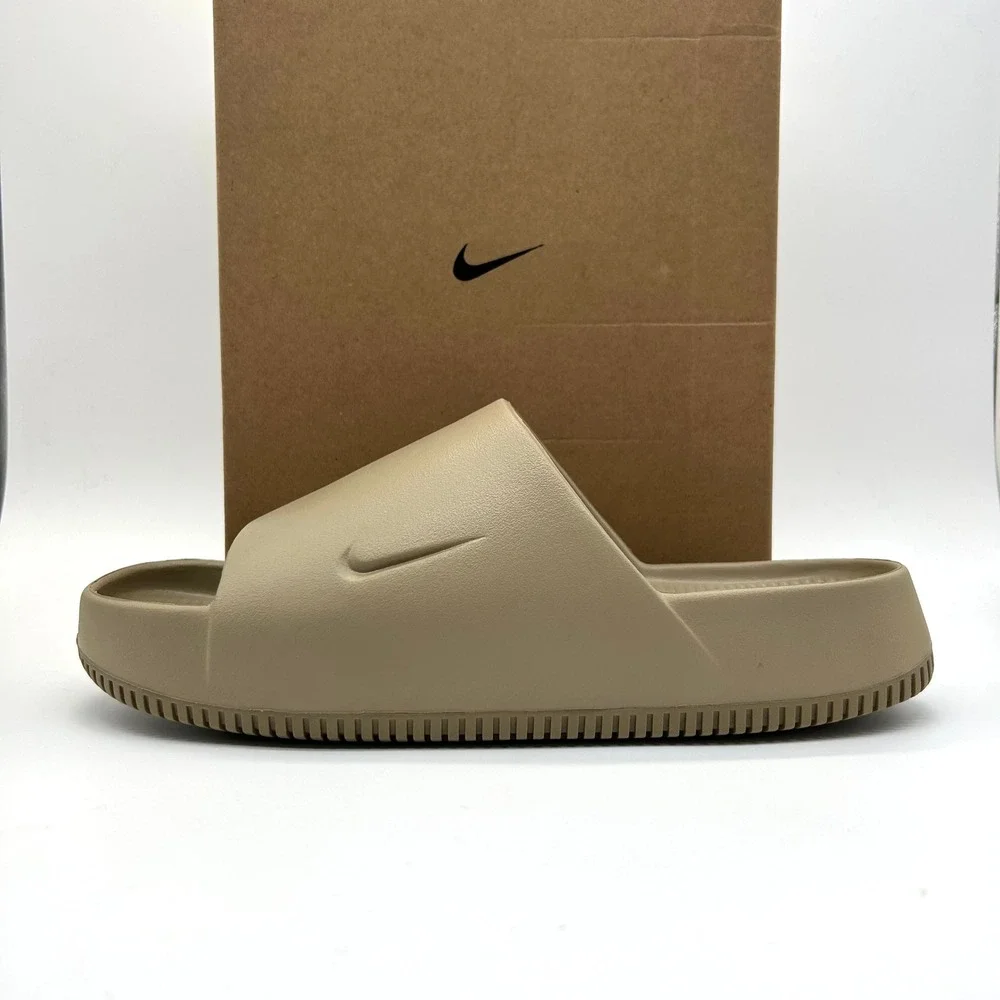 Nike Calm Slide Mens 12 Womens 13 Khaki Tan FD4116-201 Minimalist Foam Sandals